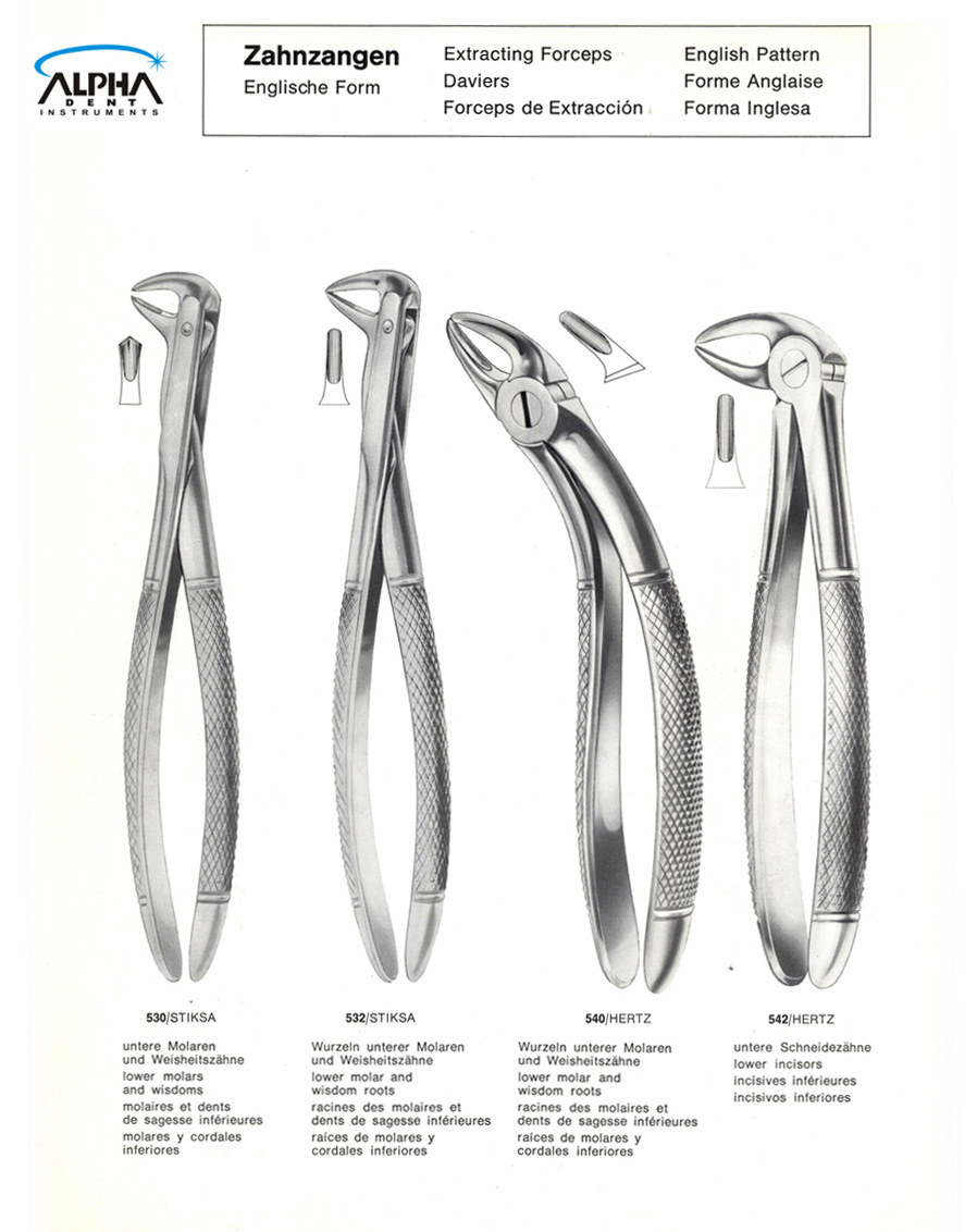 Forceps, tooth extracting english pattern Alphadent International